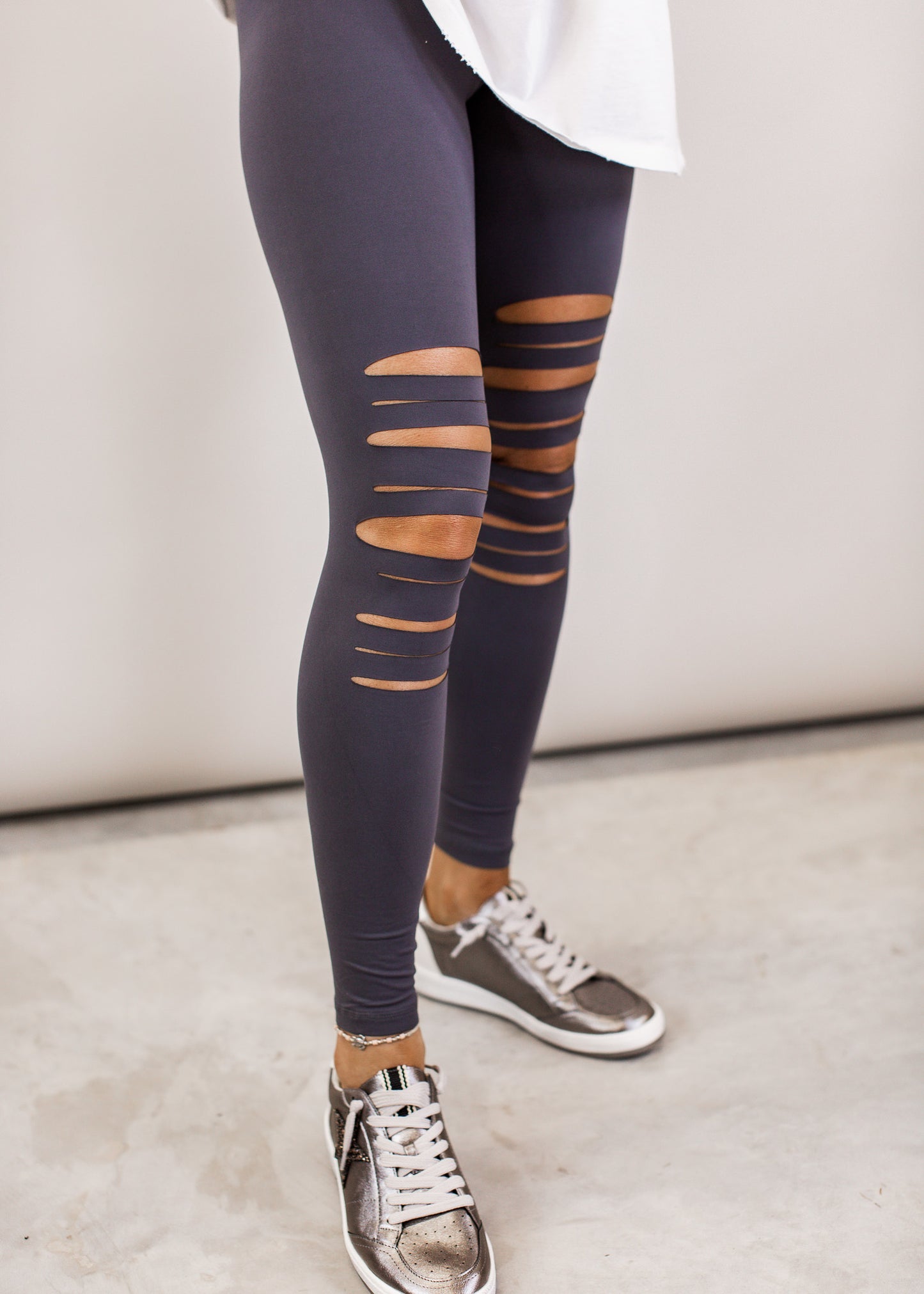 2X: Slit Leggings (S-3X) *CHARCOAL