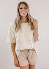 Oversized Boxy Gold Star Top ( CAN FIT XL) *WASHED KHAKI
