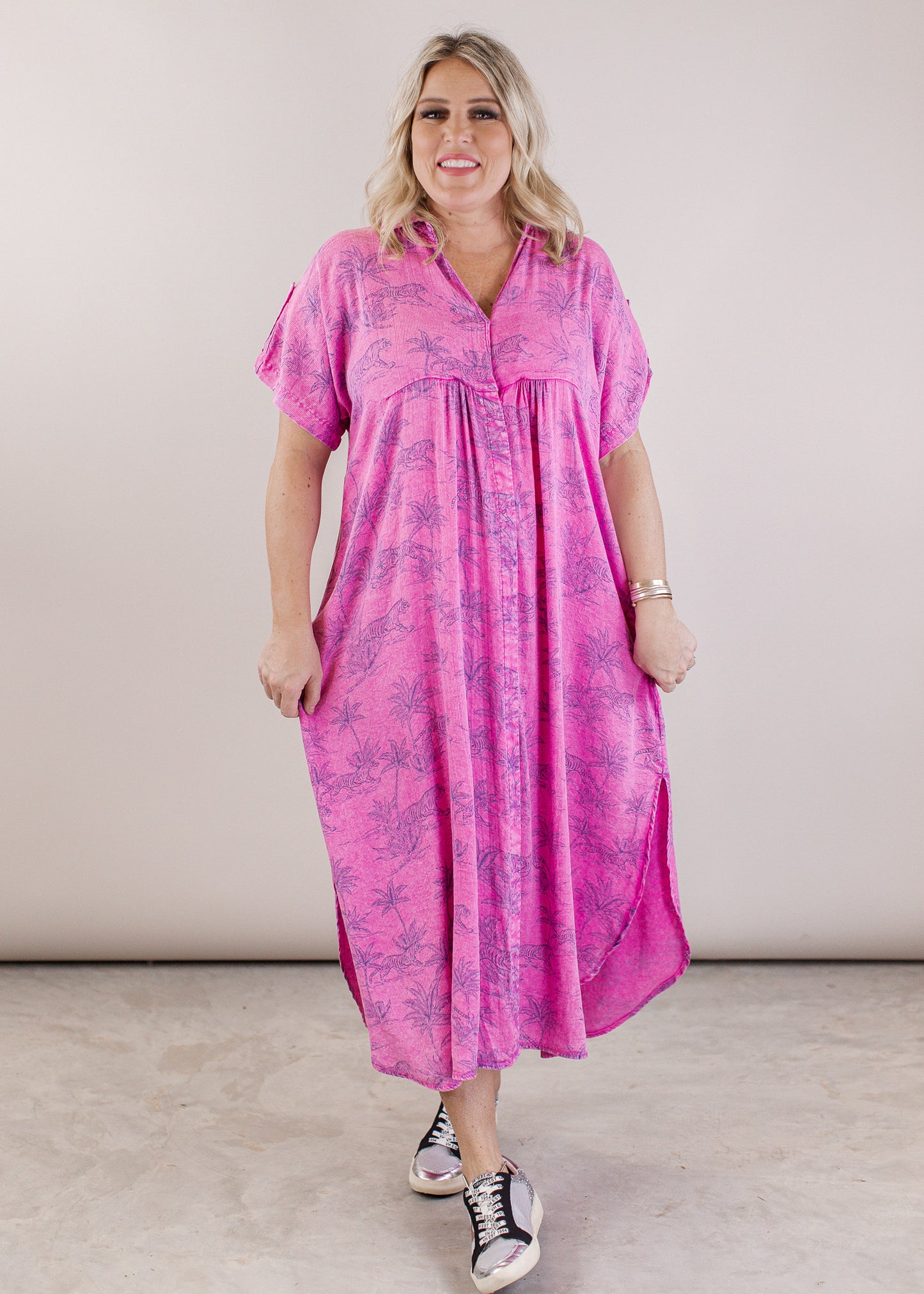 Tropical Tiger Dress *MALIBU PINK