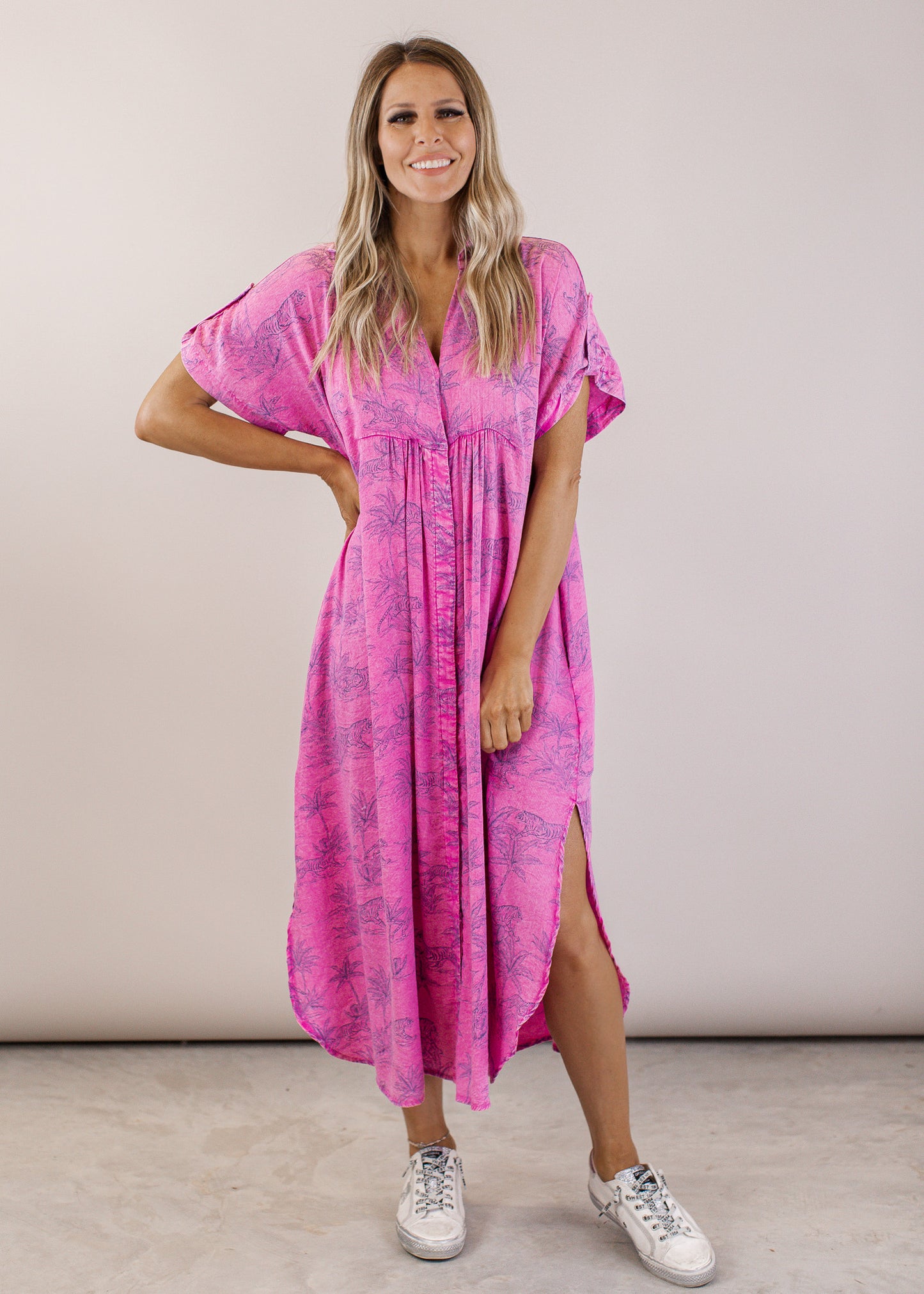 Tropical Tiger Dress *MALIBU PINK