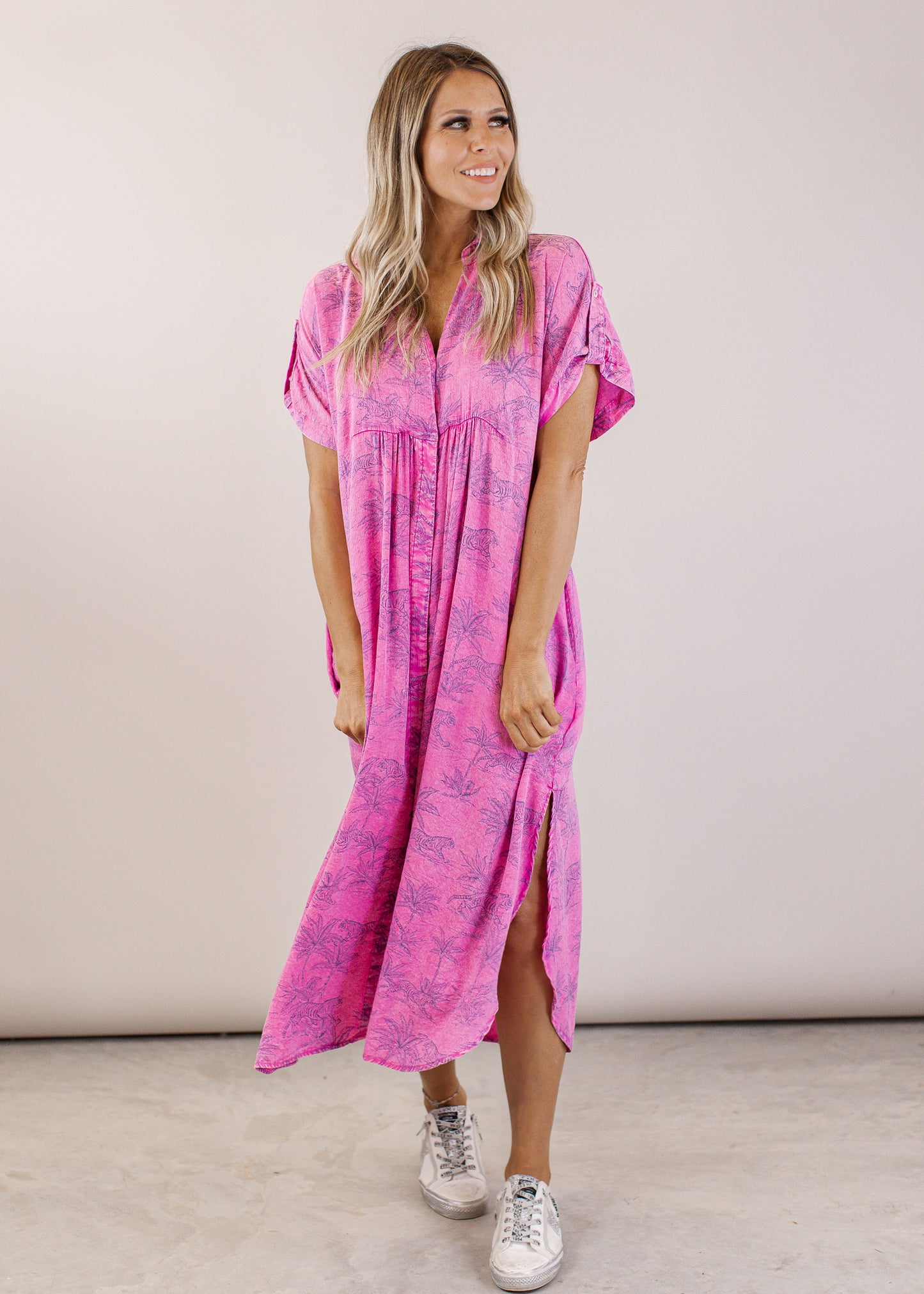Tropical Tiger Dress *MALIBU PINK