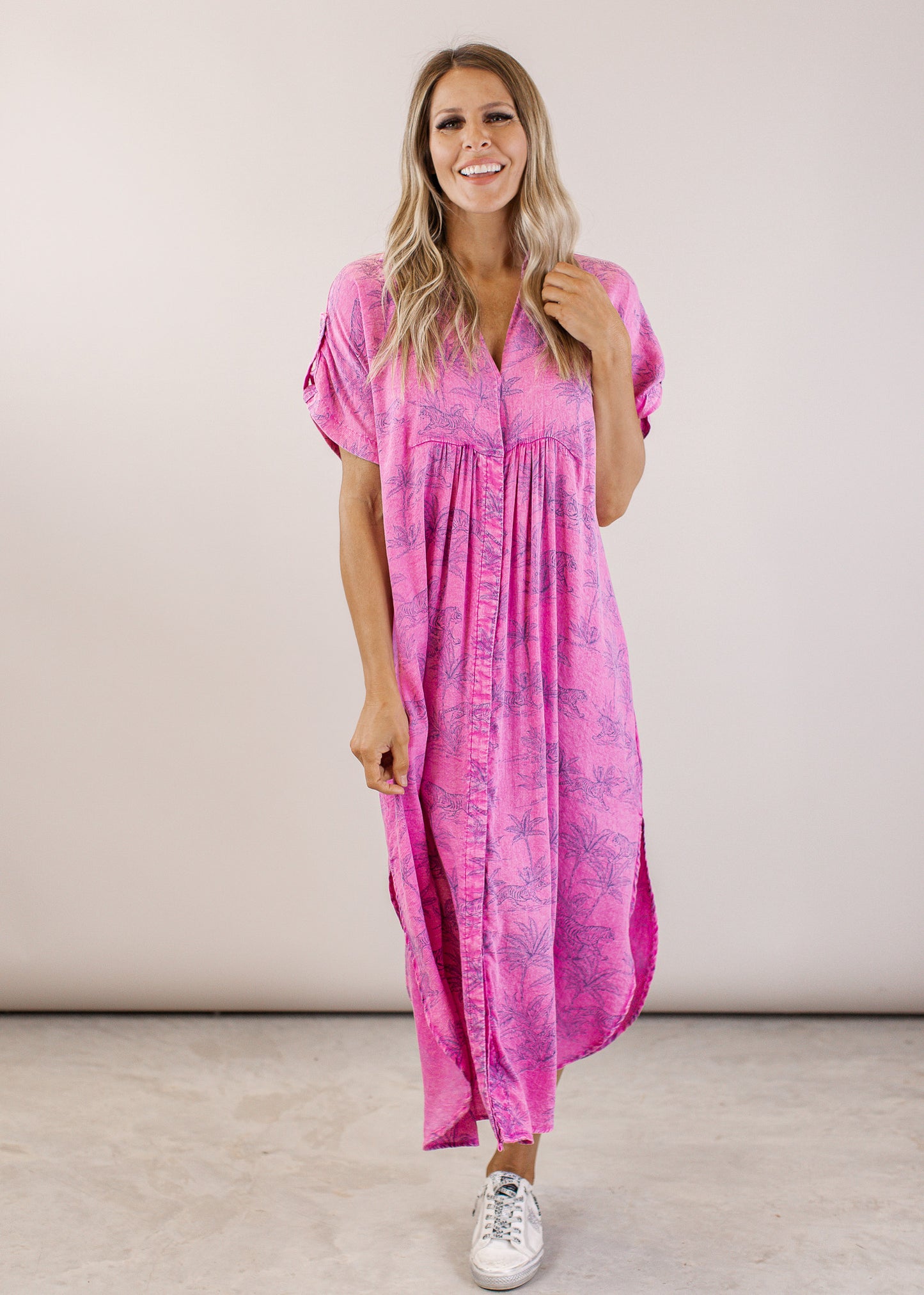 Tropical Tiger Dress *MALIBU PINK