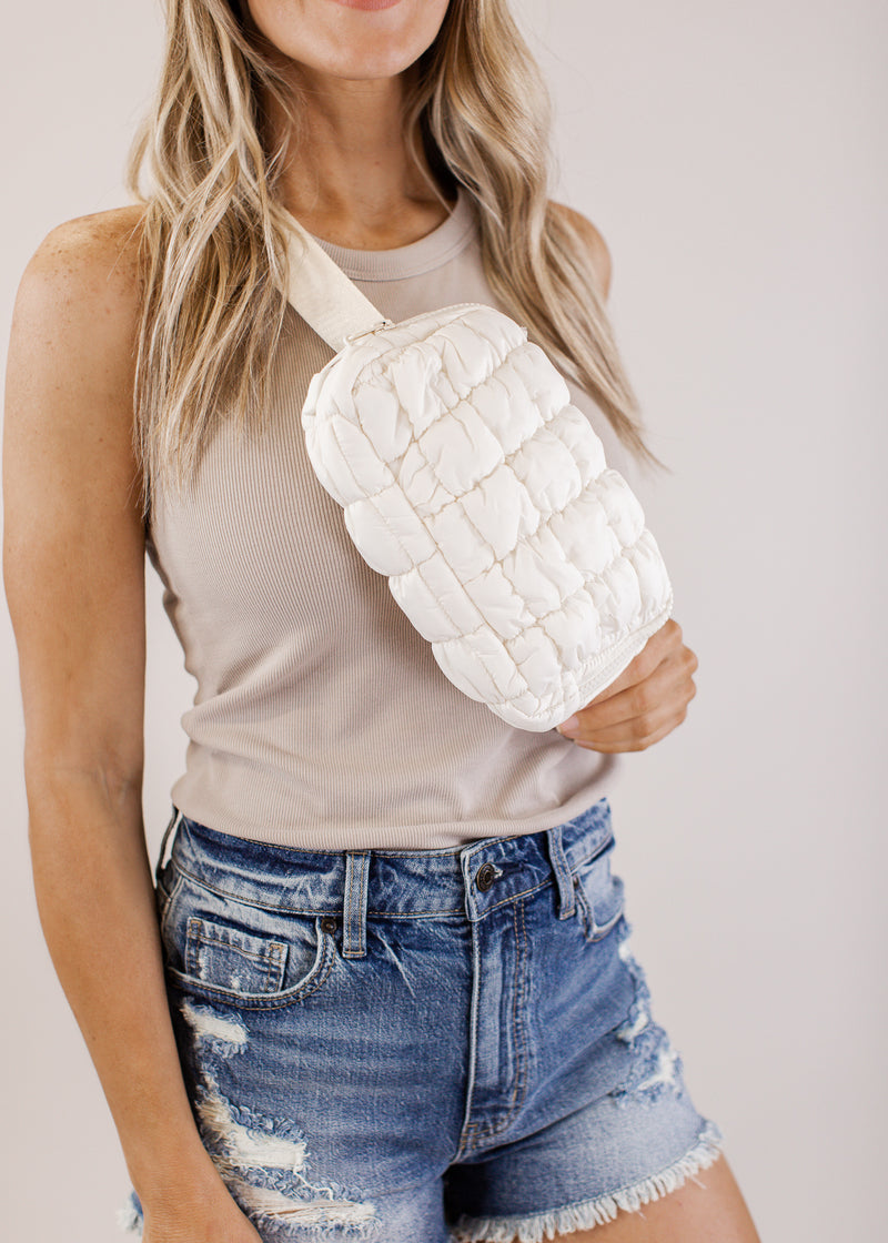 Quilted Puff Belt Bag *IVORY