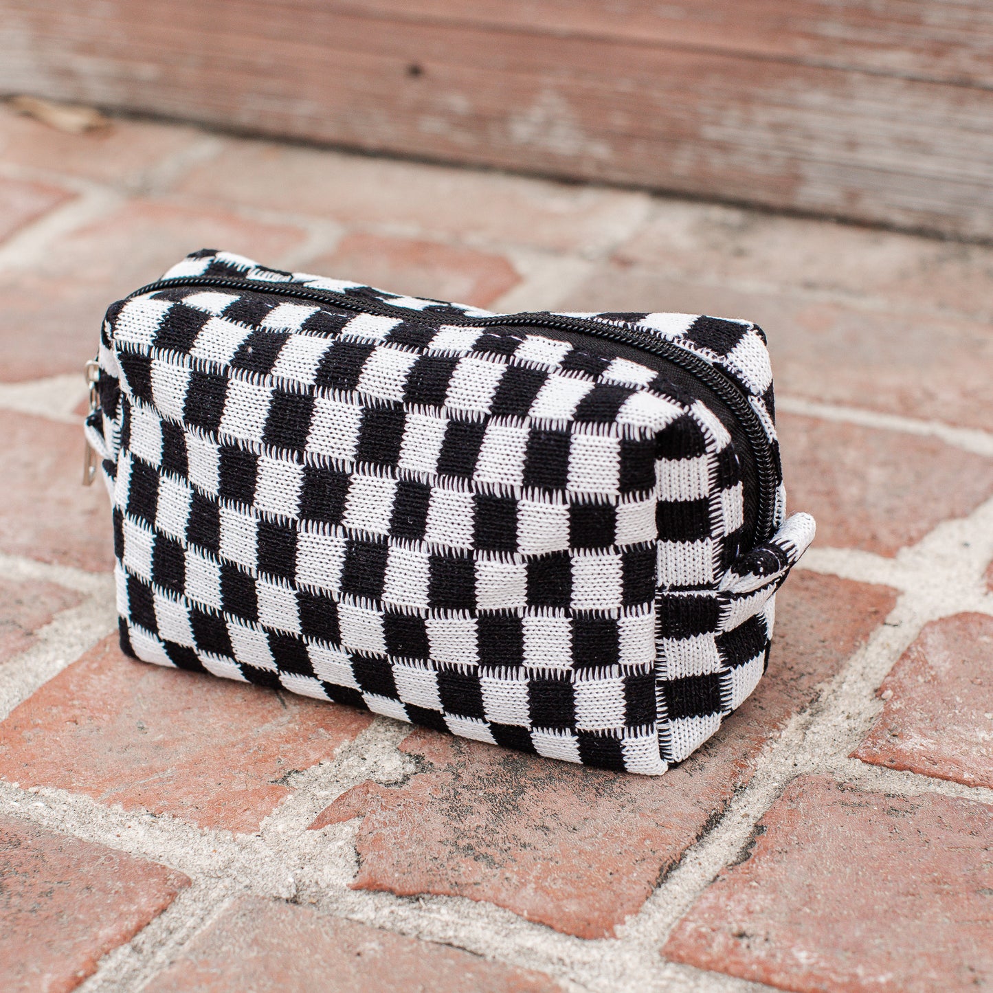 Checkered Pouch Bag *TWO COLORS *MOCHA *BLACK