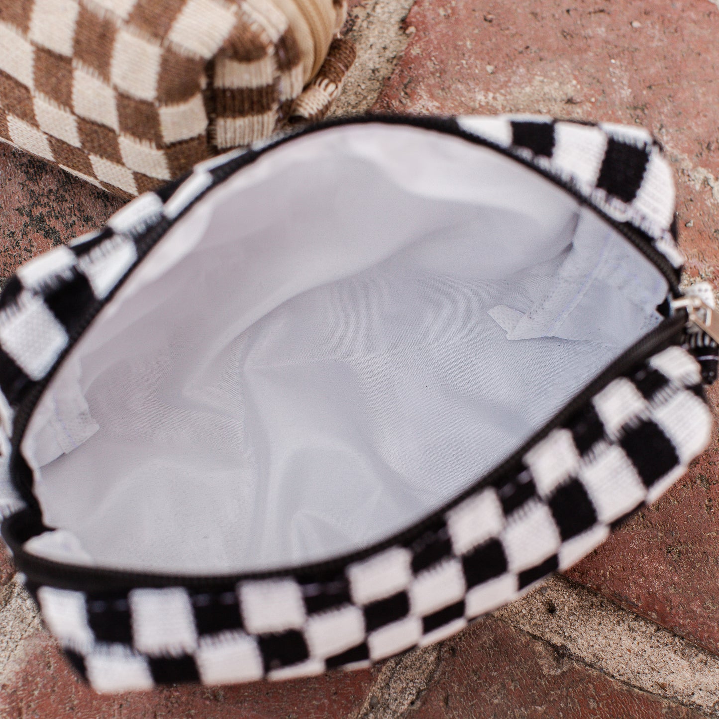 Checkered Pouch Bag *TWO COLORS *MOCHA *BLACK