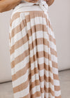 Truvy Stripe Skirt *TAN/IVORY