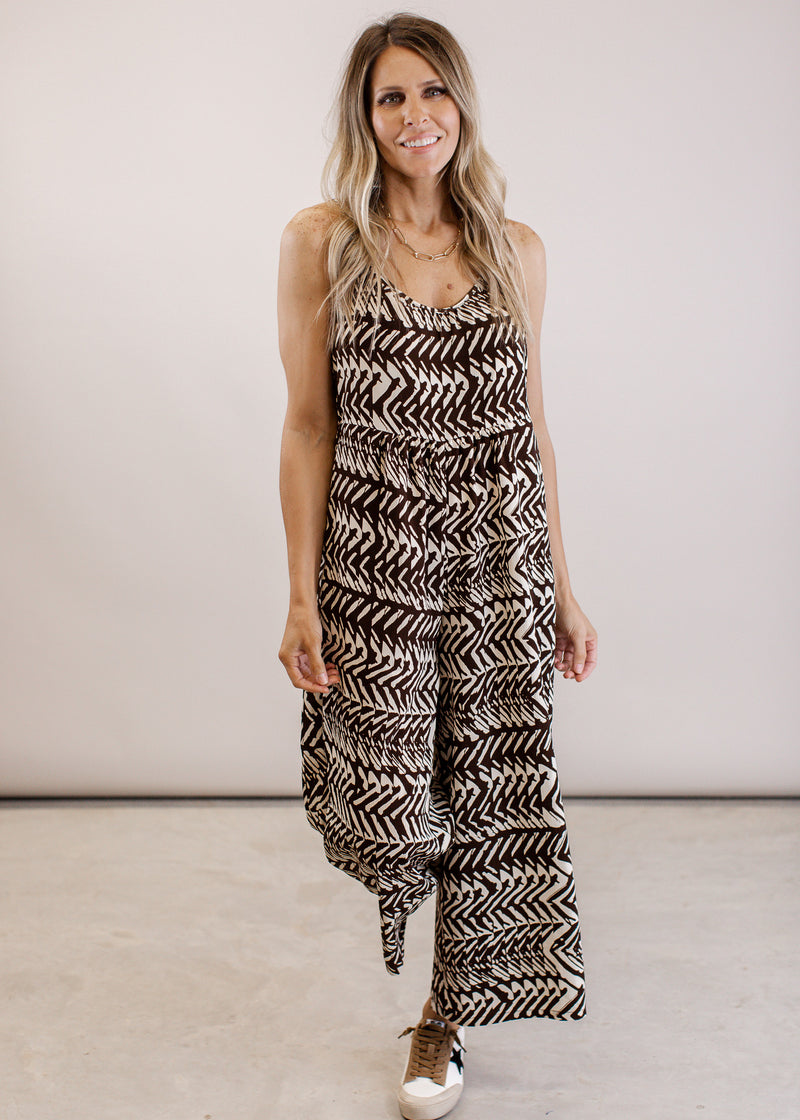 Geometric Jumpsuit *BROWN