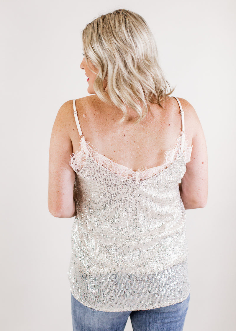 Sequin Cami Top (S-3X) *CHAMPAGNE