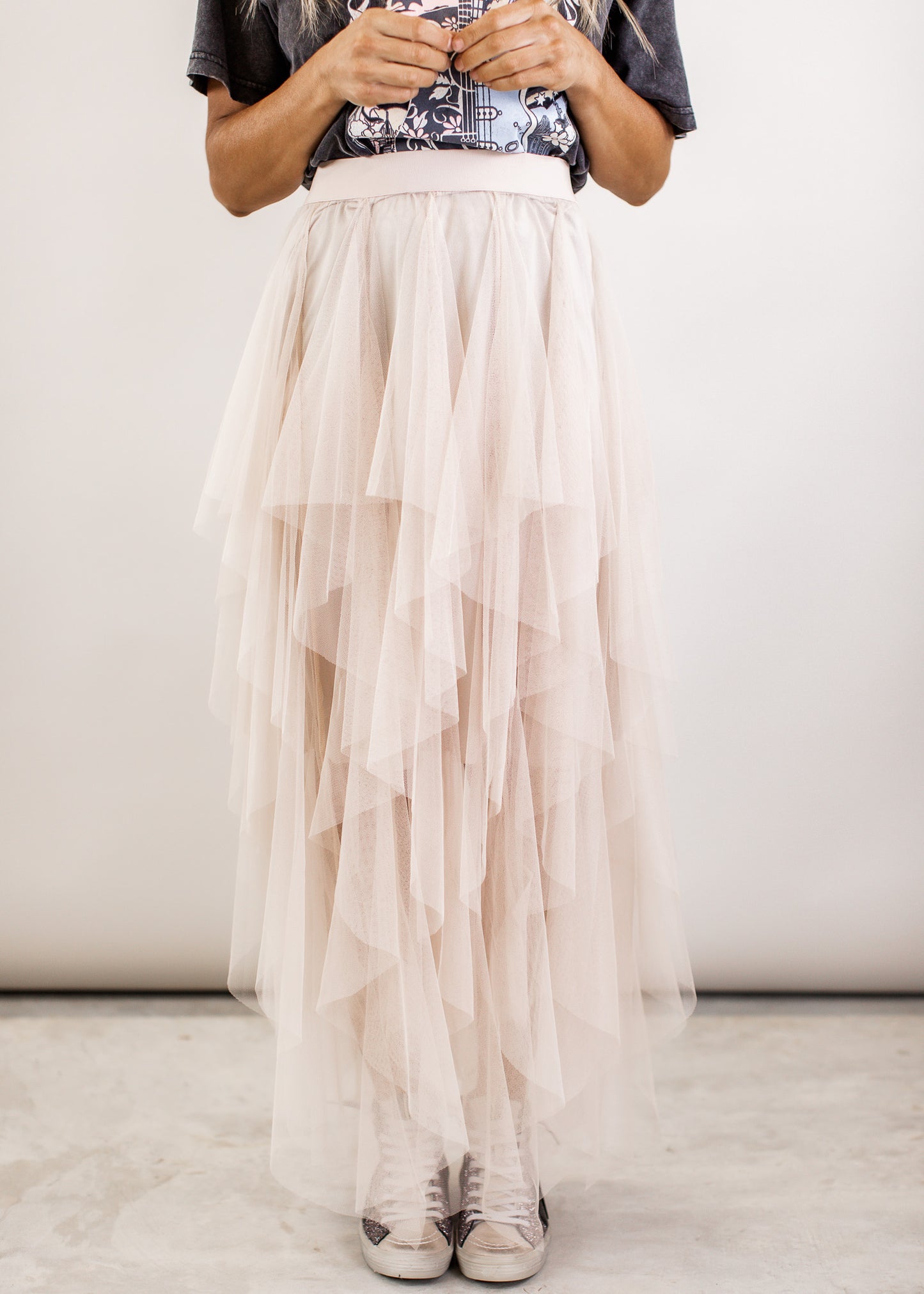 Tulle Layered Skirt *NUDE