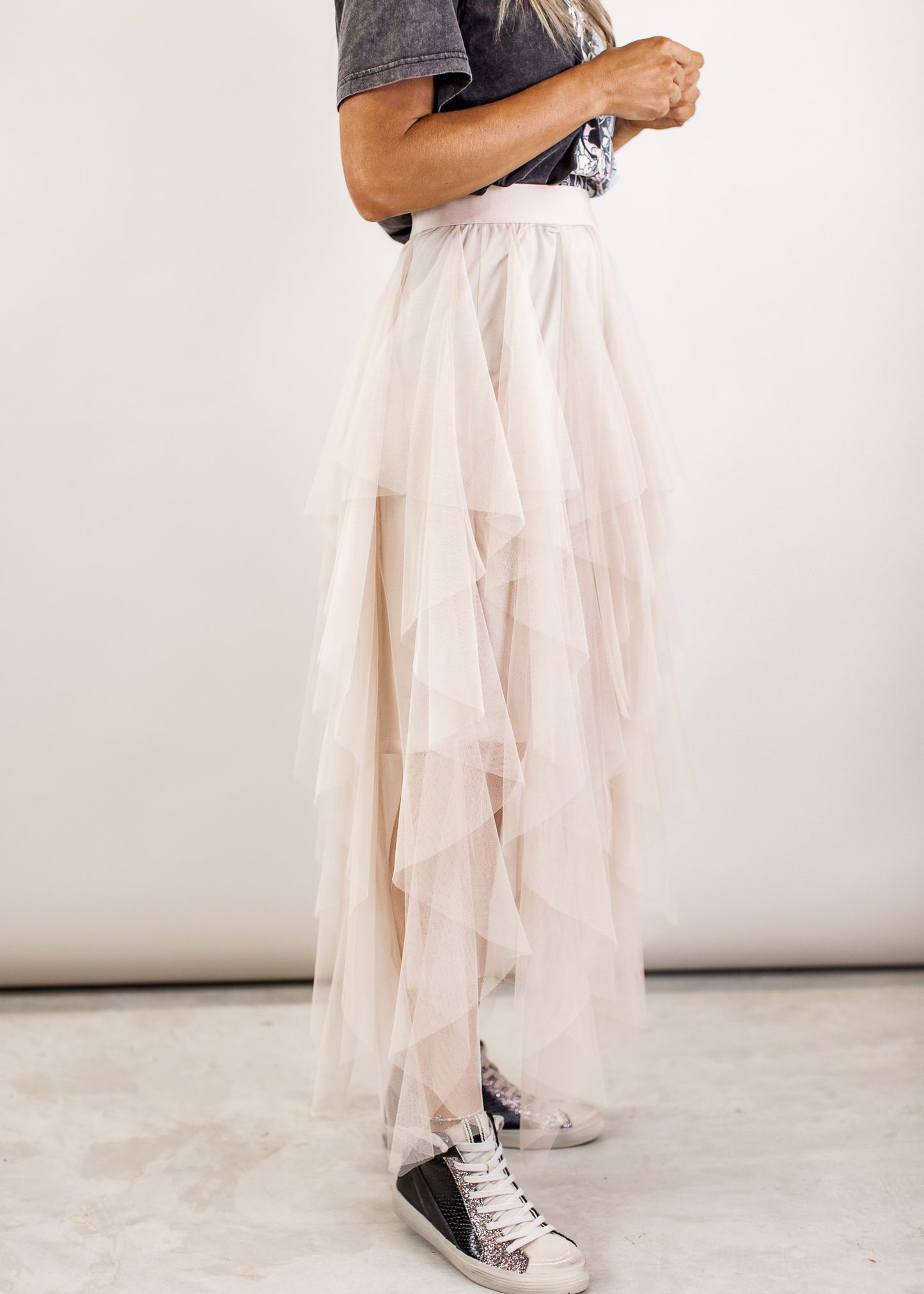 Tulle Layered Skirt *NUDE