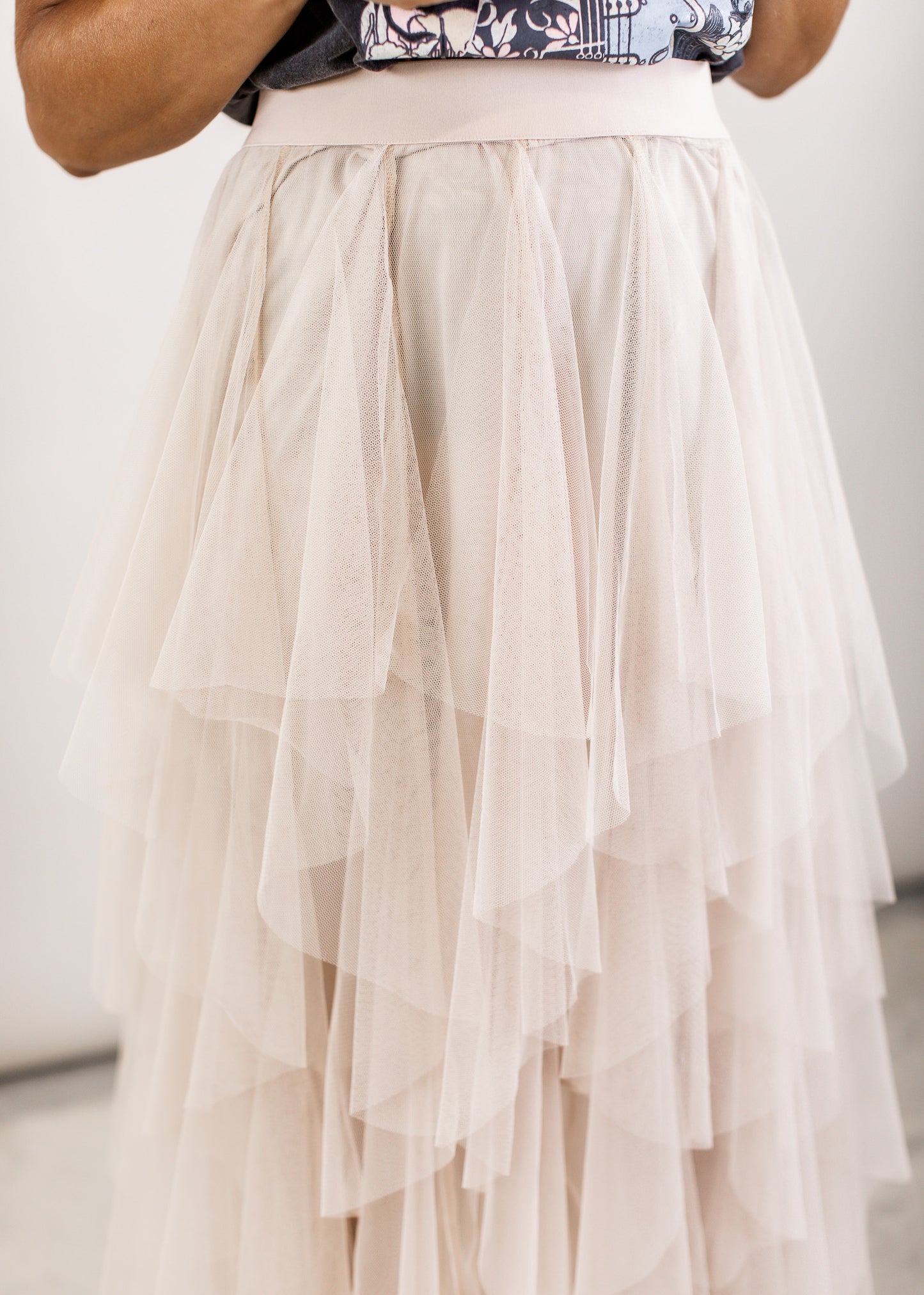 Tulle Layered Skirt *NUDE