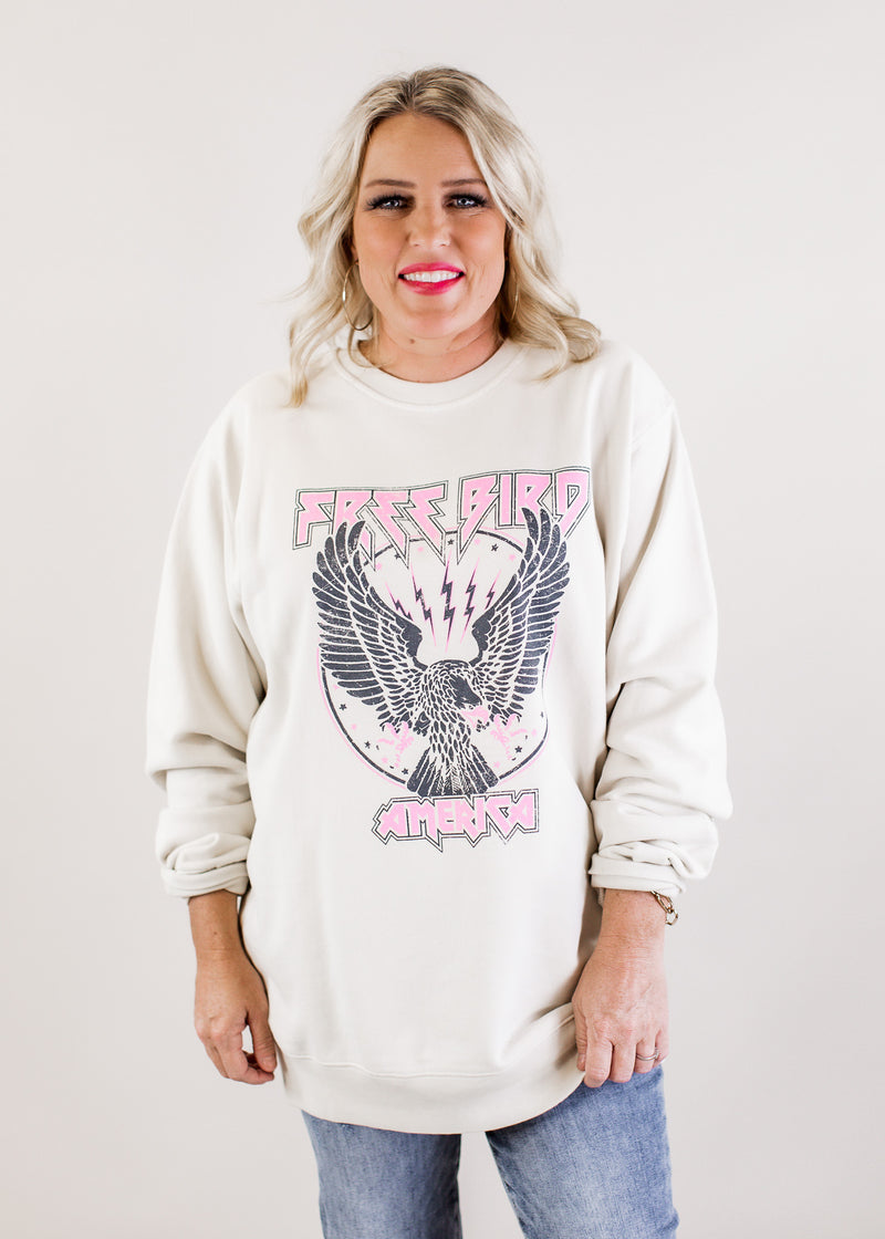 #102 Free Bird Sweatshirt *BONE