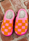Checkered Slippers (S-XL) *PINK/ORANGE