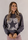 #108 Leopard Star Sweatshirt *VINTAGE BLACK