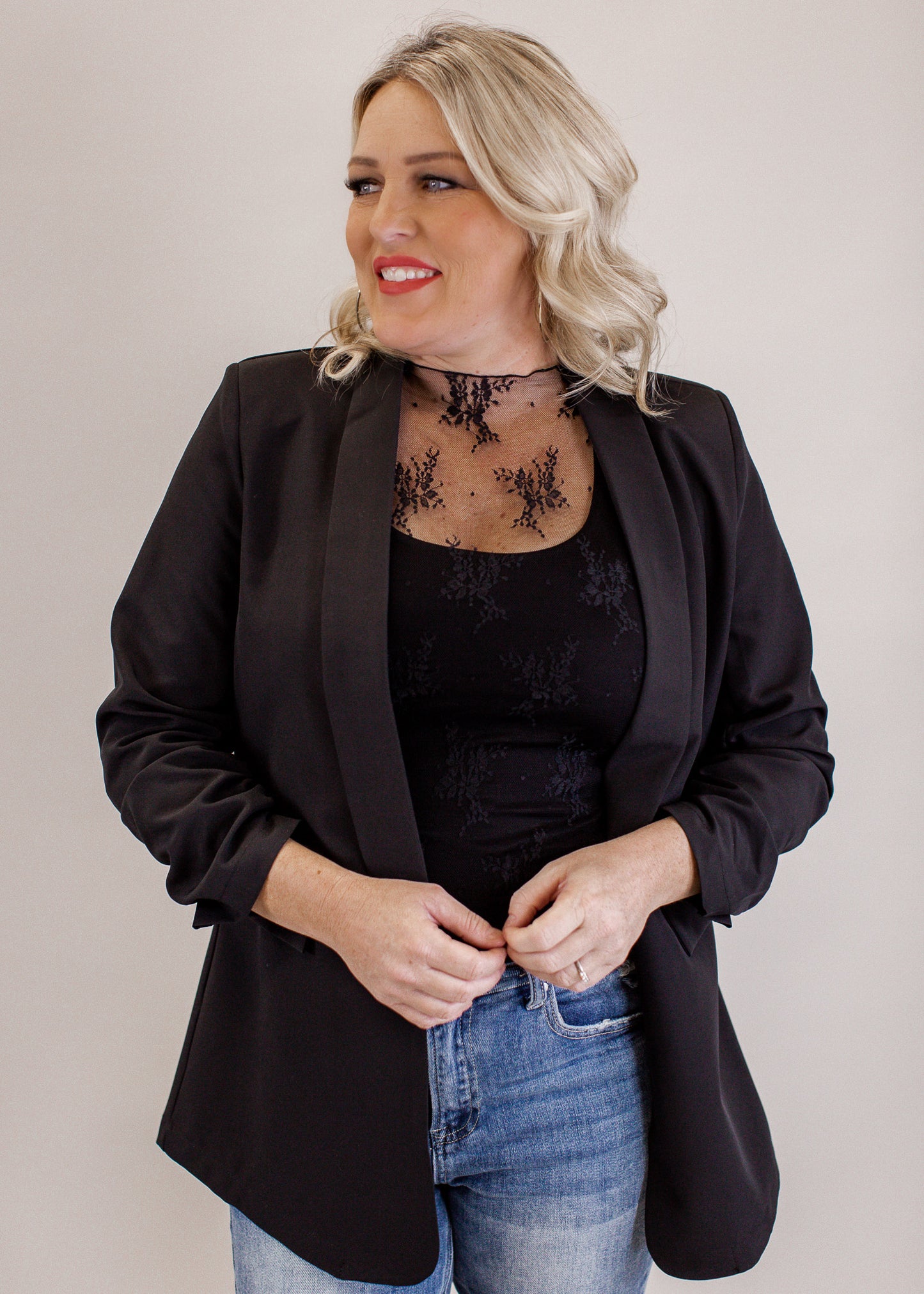 Mesh Floral Top *BLACK