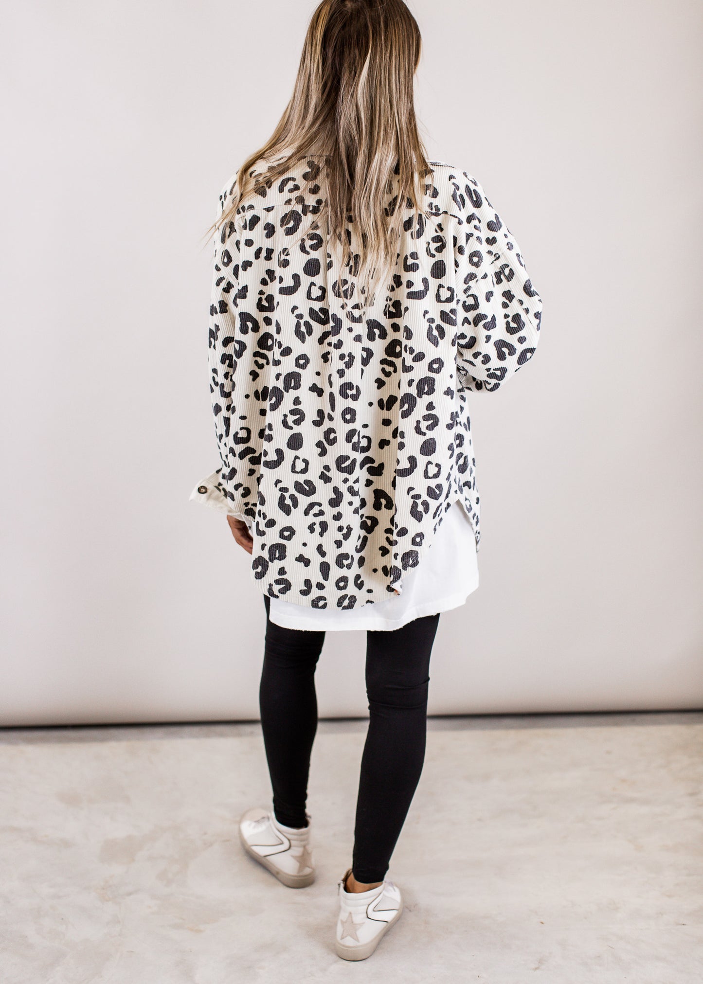 Oversized Corduroy Leopard Shacket (S-XL) *OATMEAL