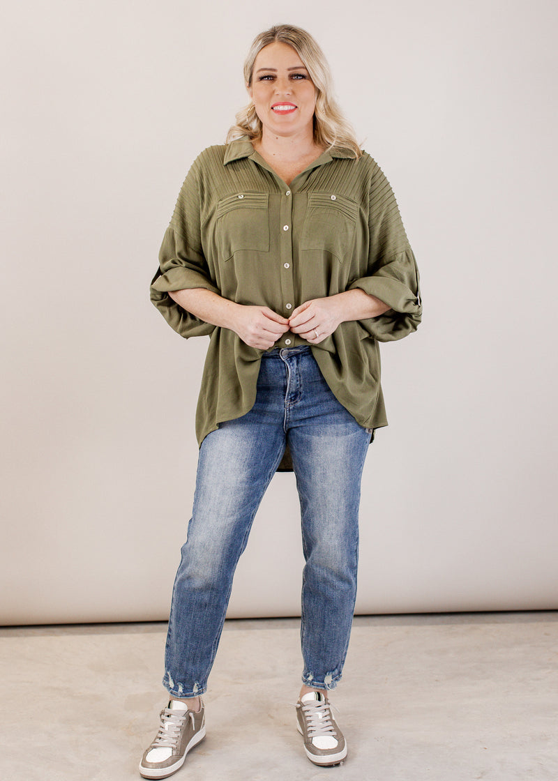 Tayrn Relaxed Dolman Top (S-3X) *OLIVE