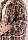Oversized Briana Plaid Top (S-XL) *BROWN