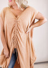 Front Cinched Tunic/Dress (CAN FIT XL) *CLAY
