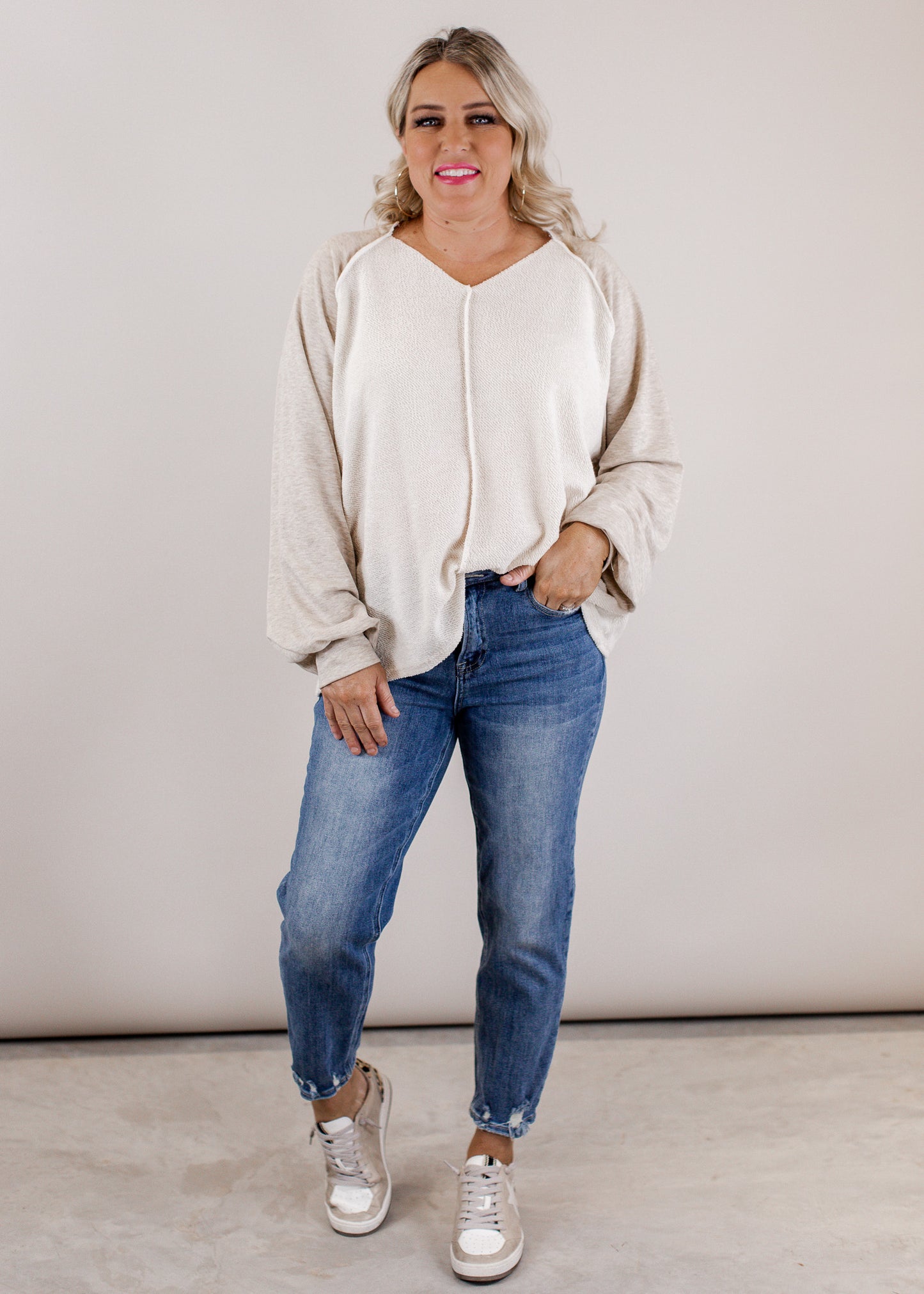 Carmen Top (S-XL) *TAUPE/BEIGE