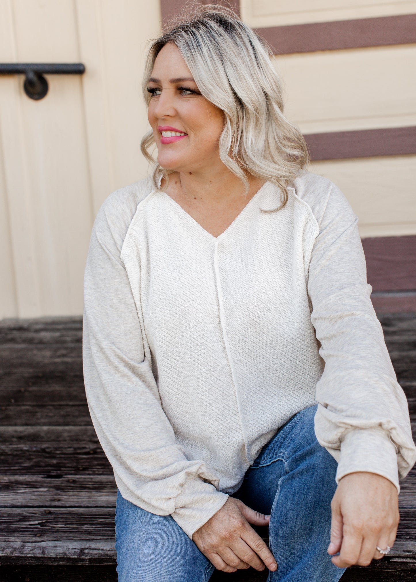Carmen Top (S-XL) *TAUPE/BEIGE