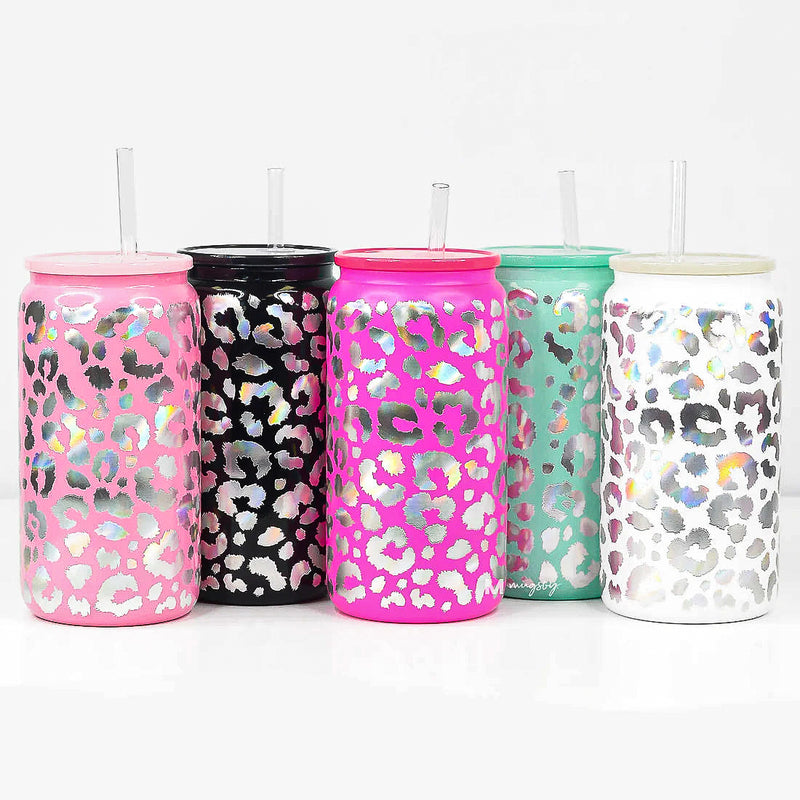 Leopard Holographic Glass Cup *5 COLORS