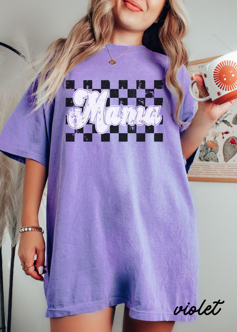 Pre Order: MAMA Checkered Tee **9 Colors (S-3X)