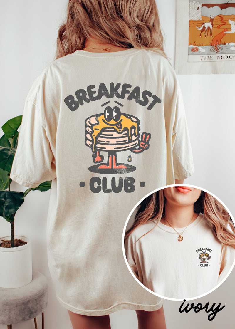 *Breakfast Club Tee Back Print *Ivory (S-3X)