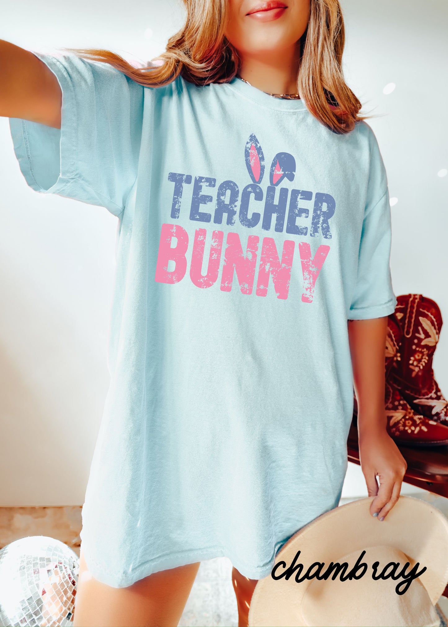 Pre Order: Teacher Bunny Tee *4 Colors (S-3X)