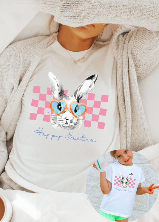 *Checkered Bunny Tee *Adult & Youth (S-3X)