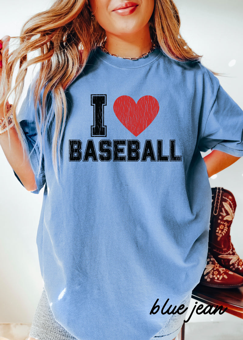 PRE-ORDER: I HEART Baseball Tee *8 Colors (S-3X)