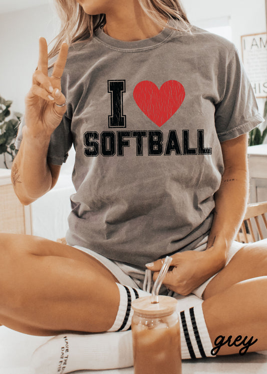 PRE-ORDER: I HEART Softball Tee *8 Colors (S-3X)