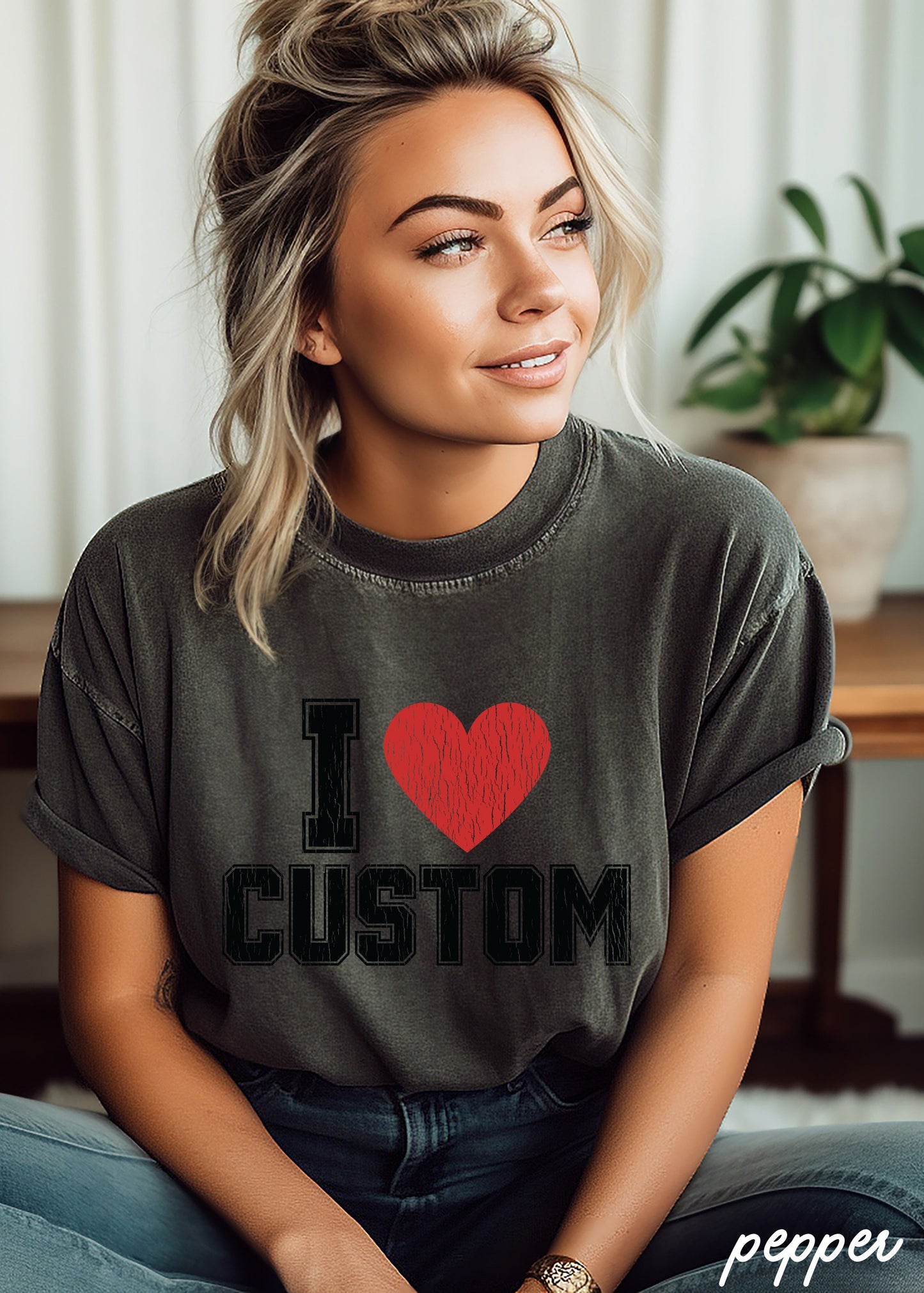 *CUSTOMIZED I HEART Custom Tee *7 Colors (S-3X)
