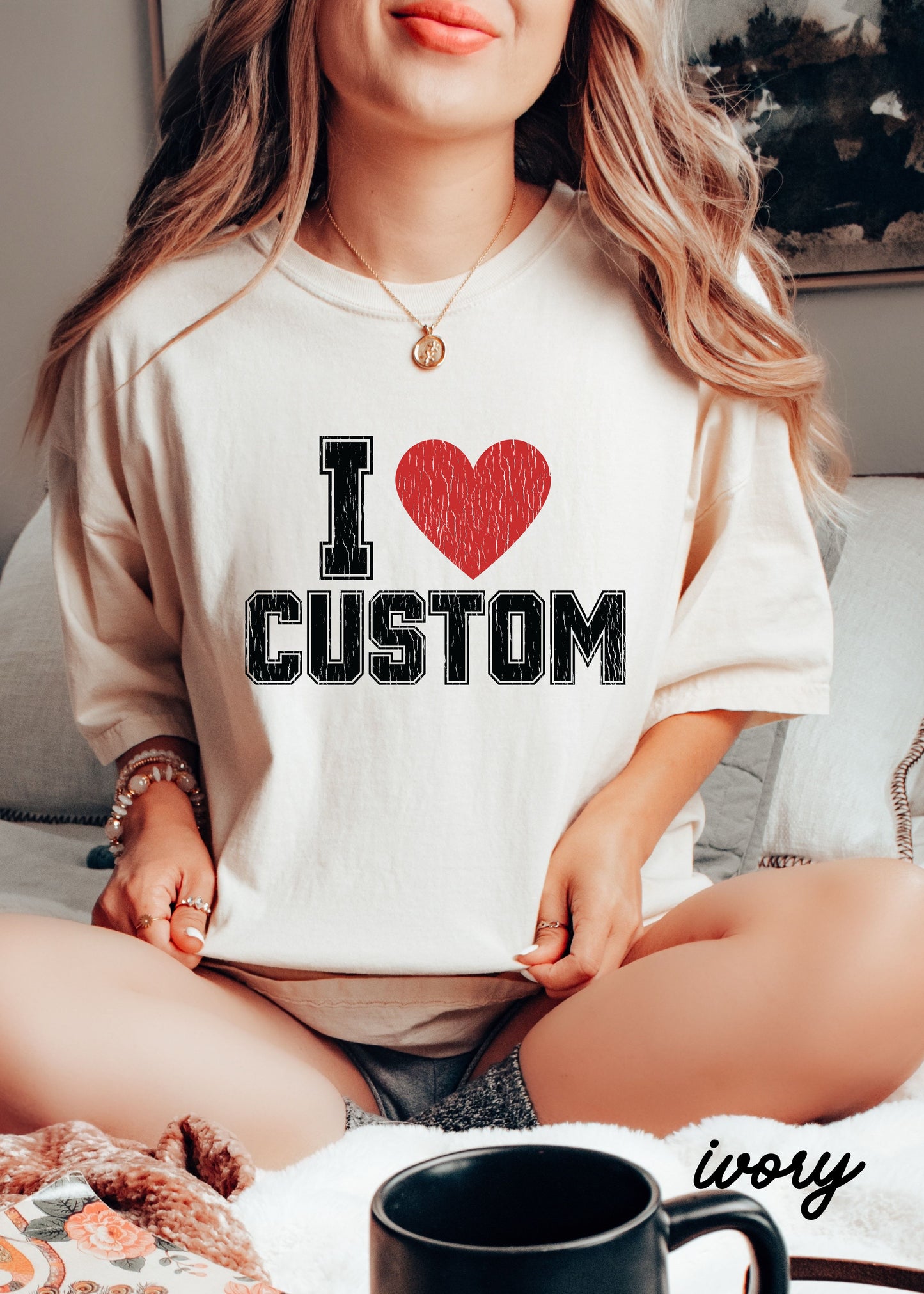 *CUSTOMIZED I HEART Custom Tee *7 Colors (S-3X)