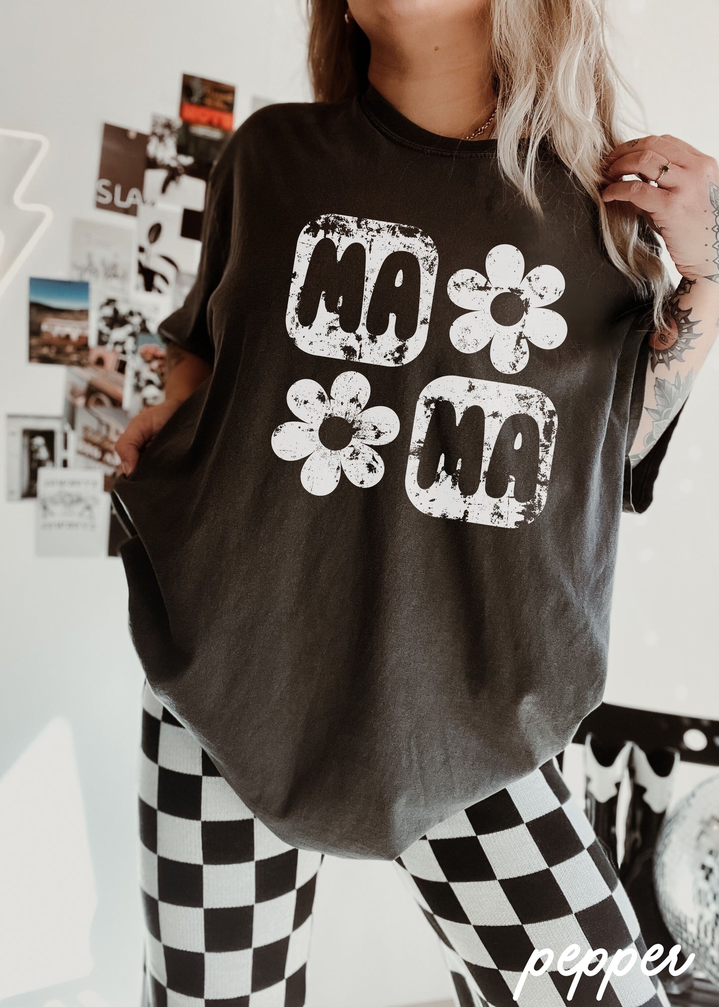 PRE-ORDER: Mama Floral Squared Tee *10 Colors (S-3X)