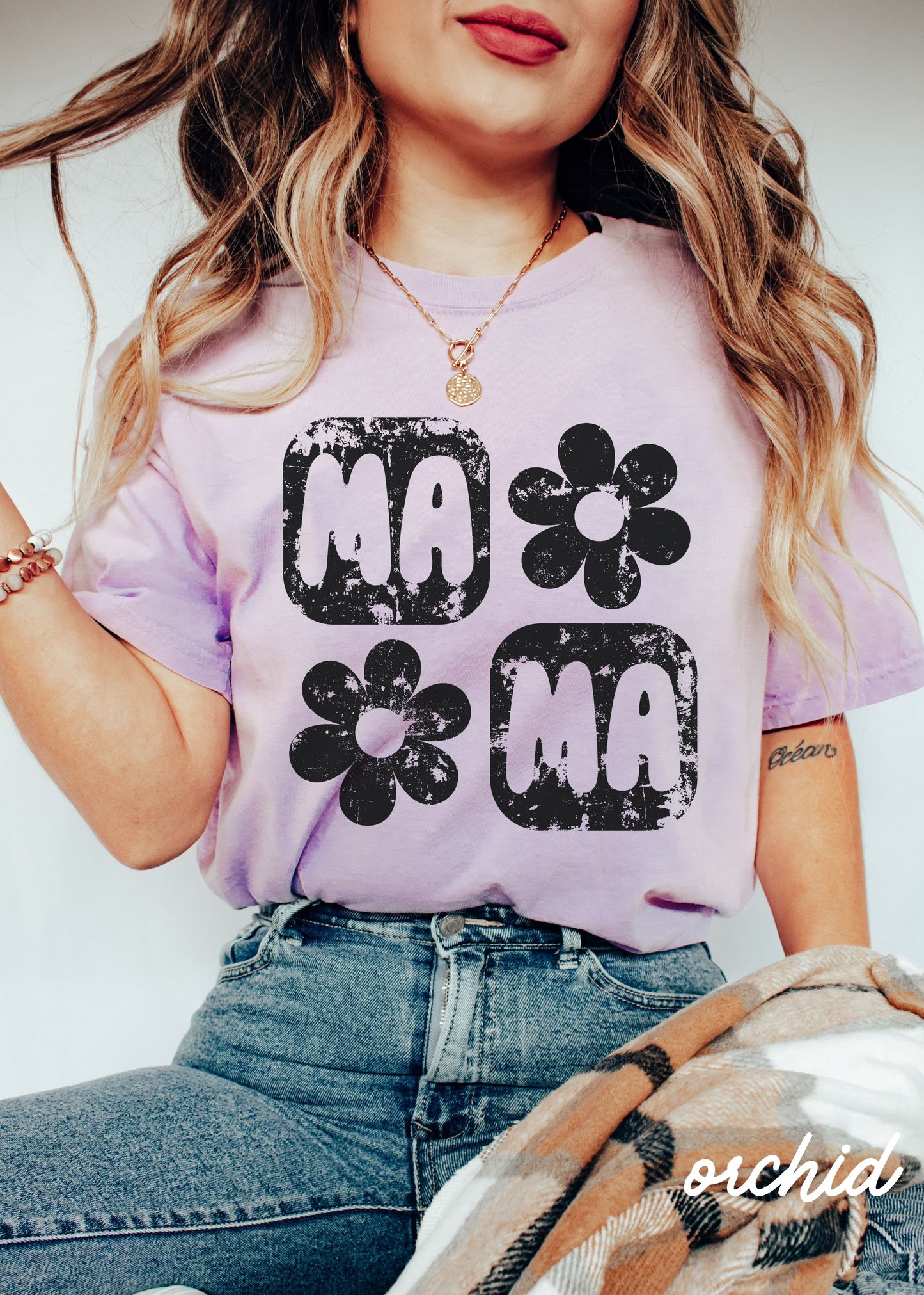 PRE-ORDER: Mama Floral Squared Tee *10 Colors (S-3X)