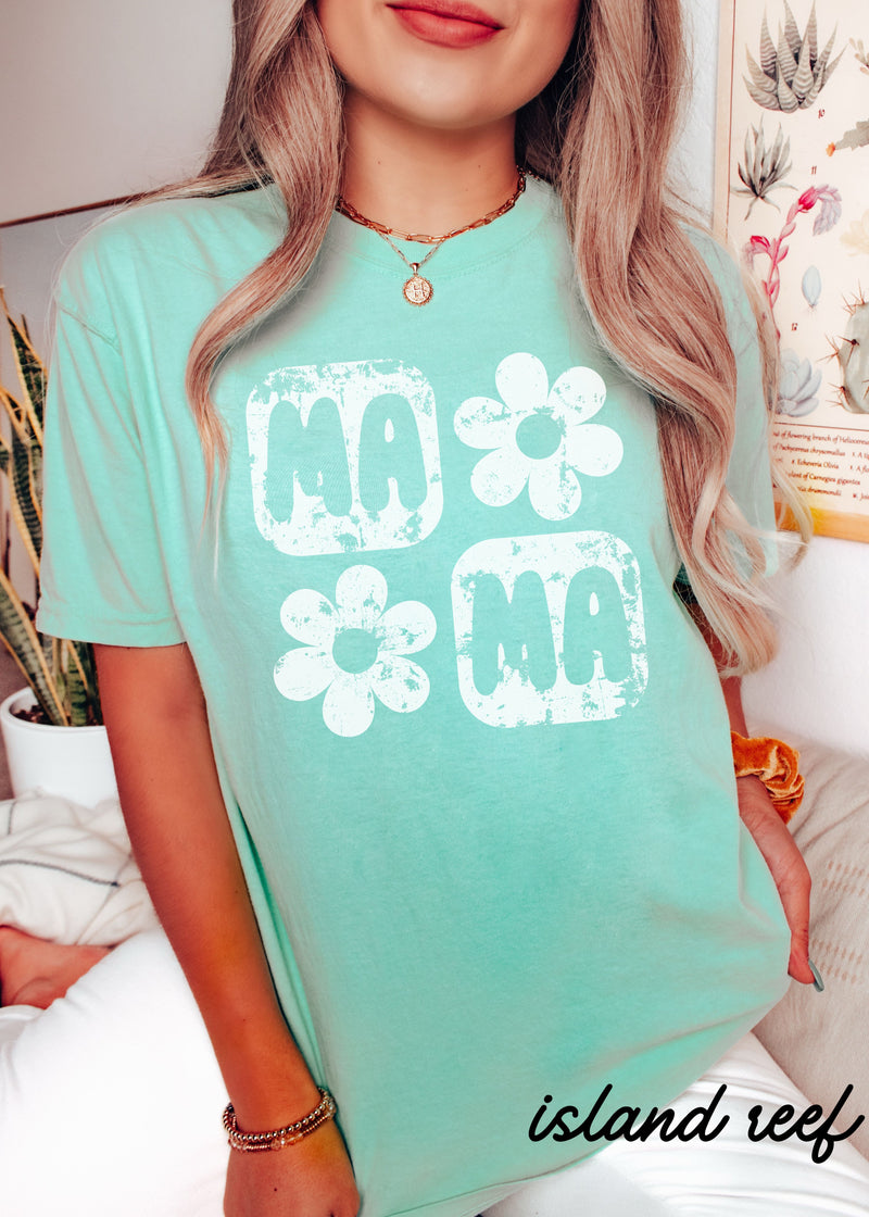 PRE-ORDER: Mama Floral Squared Tee *10 Colors (S-3X)