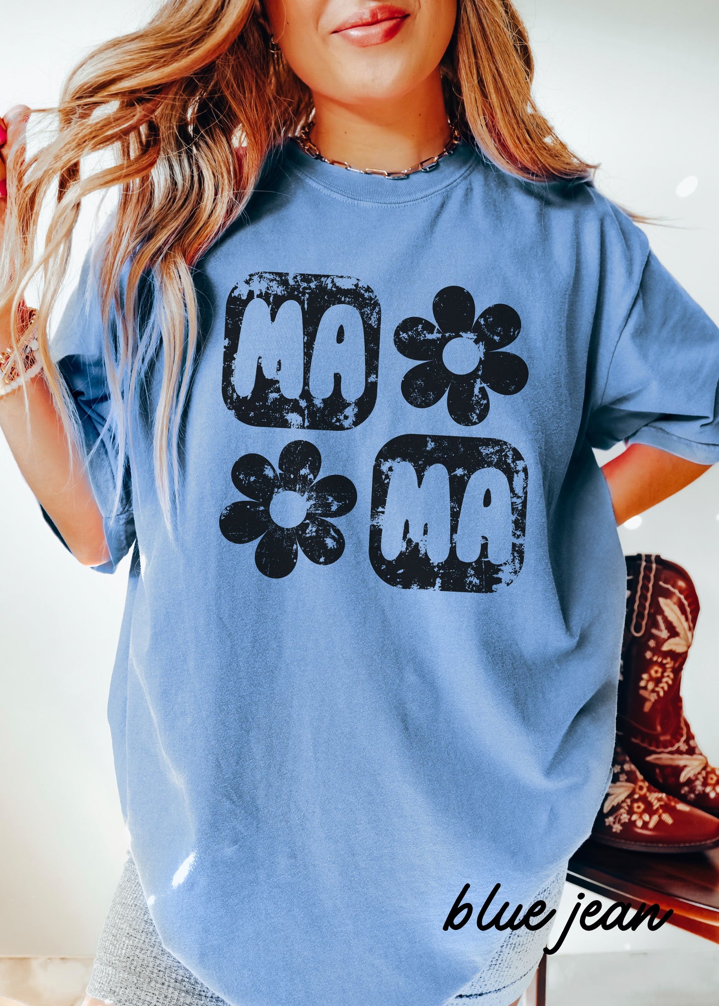 PRE-ORDER: Mama Floral Squared Tee *10 Colors (S-3X)