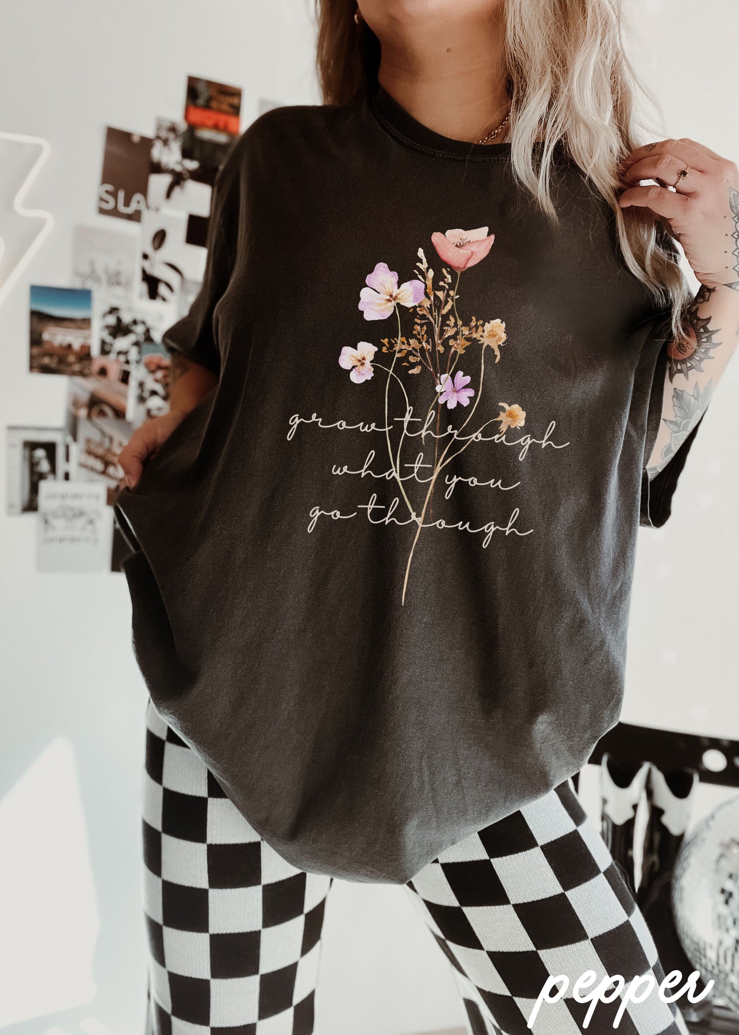*Grow Through Floral Tee *4 Colors (S-3X) Comfort Colors