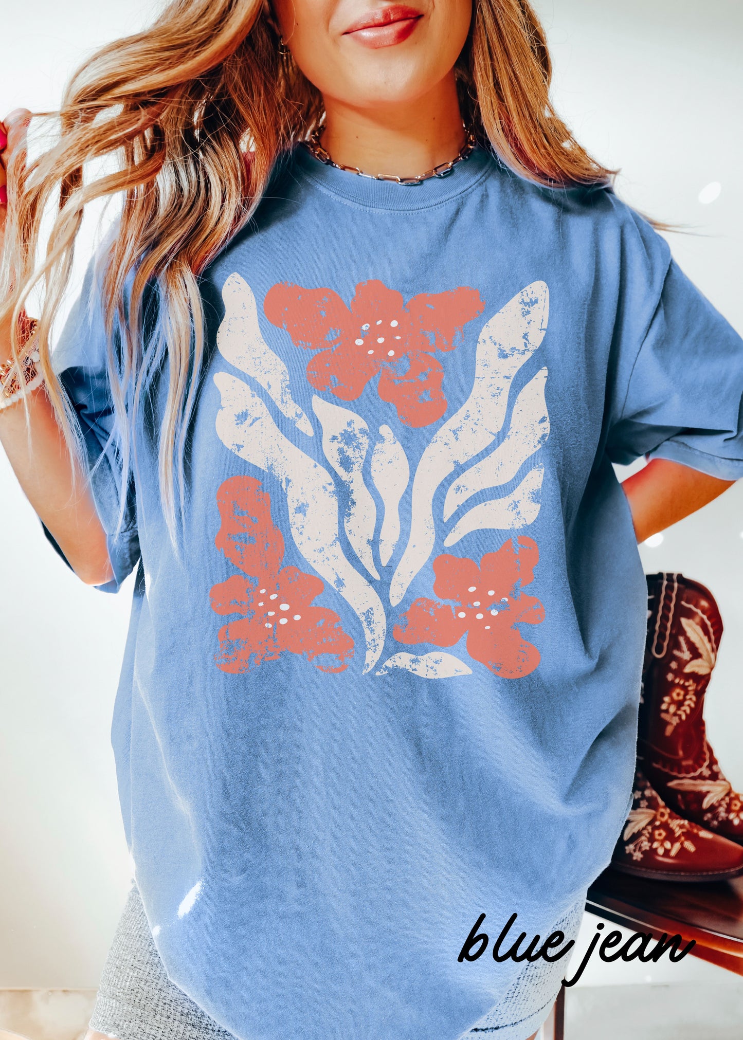 *Retro Floral Tee *5 Colors (S-3X)