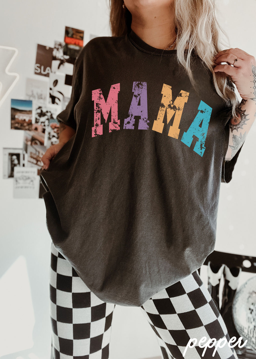 *COLORFUL Mama University Tee *5 Colors (S-3X)