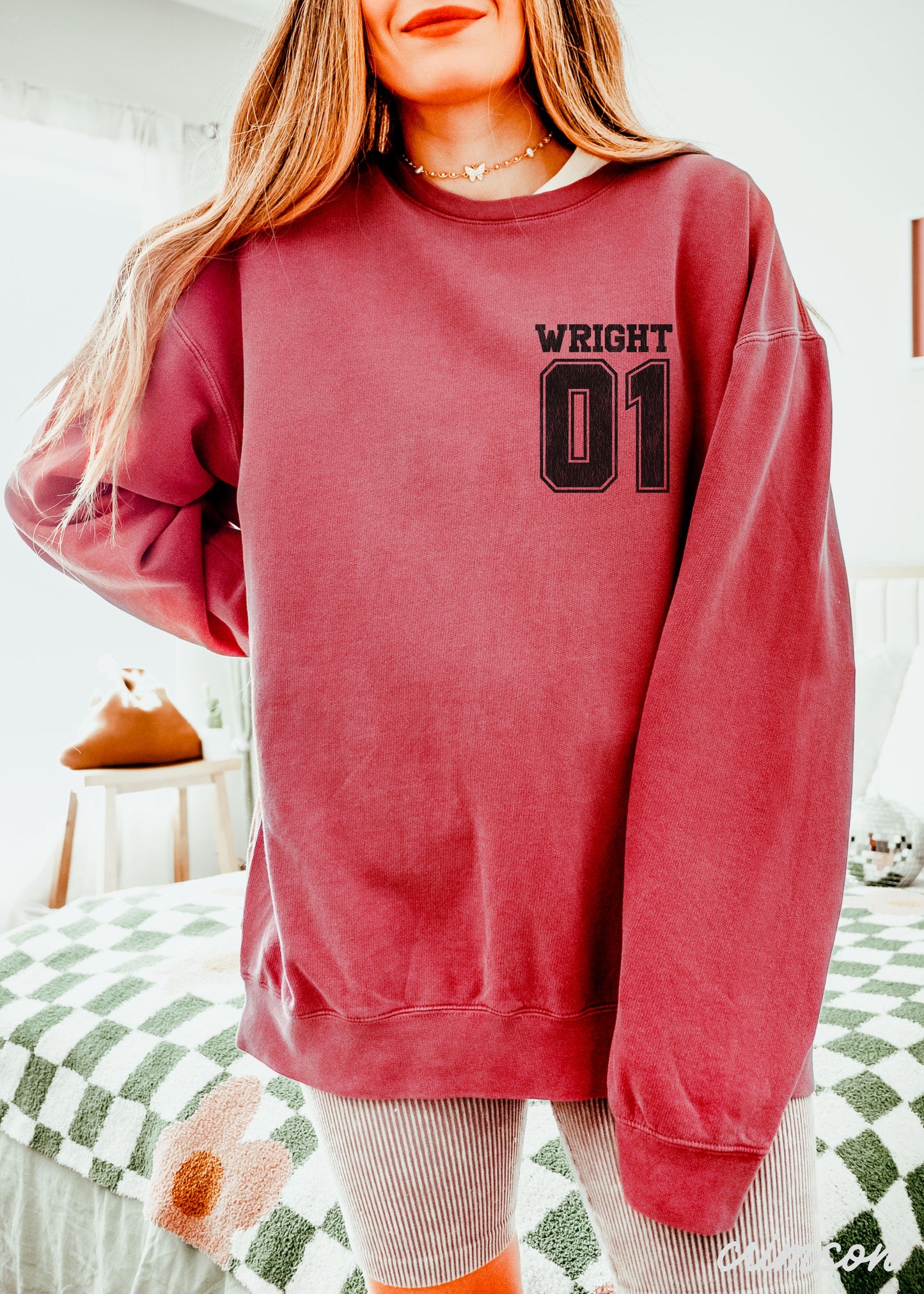 *PERSONALIZED Sports Name and Number Sweatshirt *10 Colors Comfort Colors (S-3X)