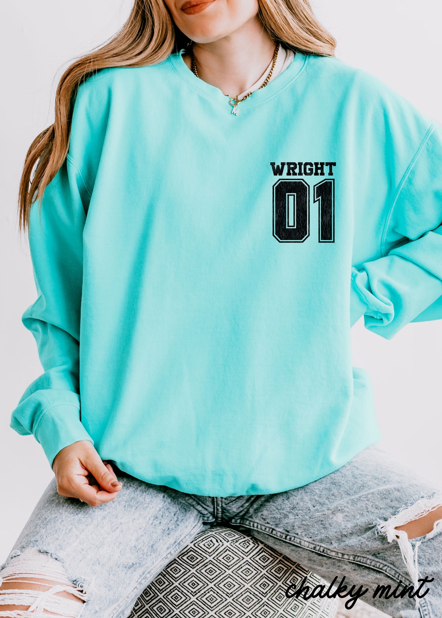 *PERSONALIZED Sports Name and Number Sweatshirt *10 Colors Comfort Colors (S-3X)