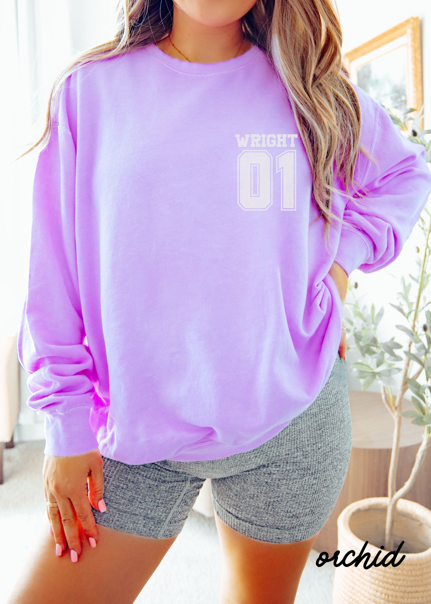 *PERSONALIZED Sports Name and Number Sweatshirt *10 Colors Comfort Colors (S-3X)