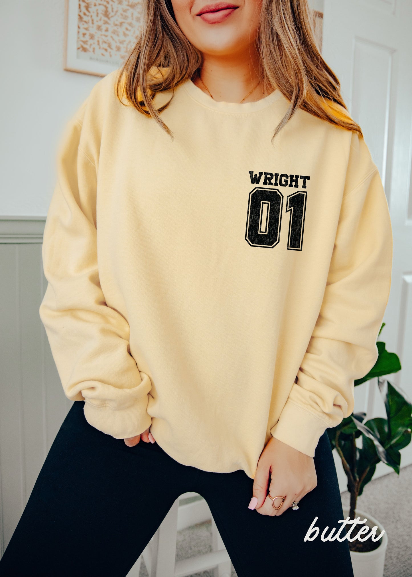 *PERSONALIZED Sports Name and Number Sweatshirt *10 Colors Comfort Colors (S-3X)