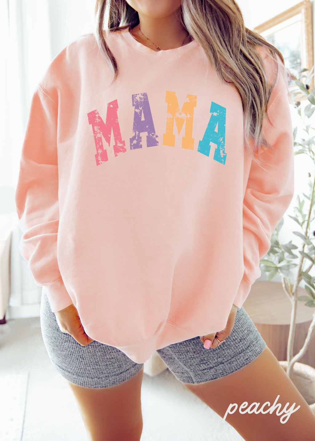 *COLORFUL Mama University Sweatshirt *3 Colors Comfort Colors (S-3X)