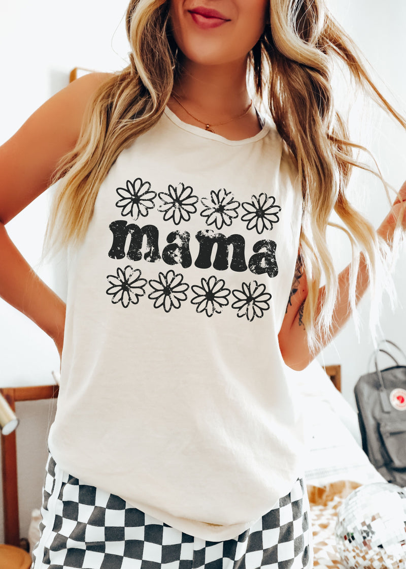 PRE-ORDER: Mama Daisy Floral Tank *7 Colors (S-3X)