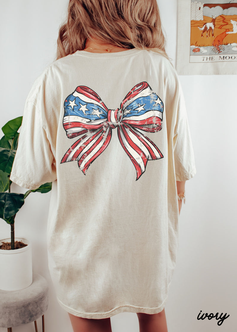 *Bow Coquette USA Tee *5 Colors (S-3X)