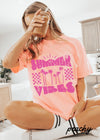 PRE-ORDER: Summer Vibes Checkered Tee *4 Colors (S-3X)