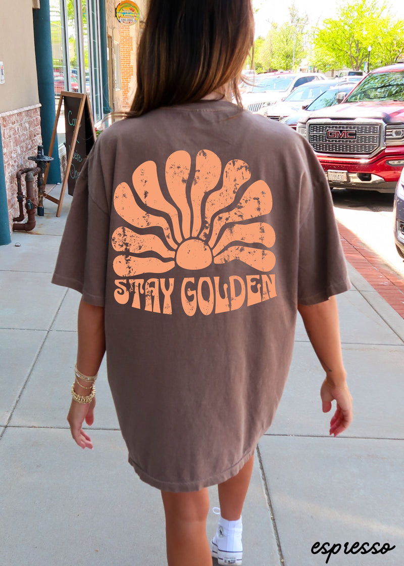 *Stay Golden BACK Print Tee *4 Colors (S-3X)